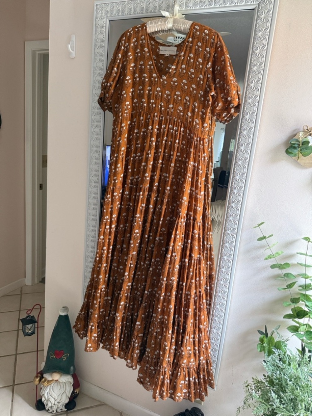 Daughters of India Chaaya Maxi Dress-Chai color